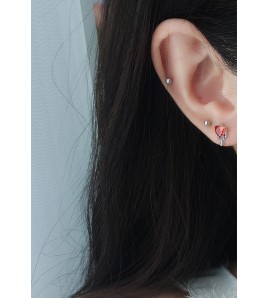 LDR6231 S925純銀心形耳環