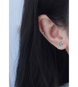 LDR6233 S925純銀心與箭耳環