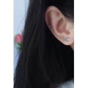 LDR6233 S925純銀心與箭耳環