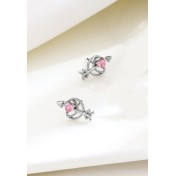 LDR6233 S925純銀心與箭耳環