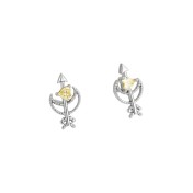 LDR6233 S925純銀心與箭耳環