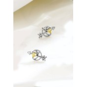 LDR6233 S925純銀心與箭耳環