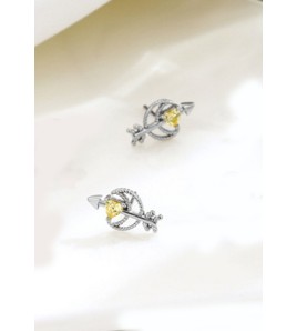 LDR6233 S925純銀心與箭耳環