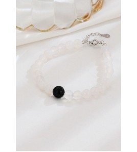 LDR6239 S925純銀黑白瑪瑙手鏈