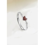 LDR9201 S925純銀愛心開口戒指