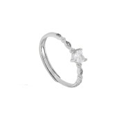 LDR9201 S925純銀愛心開口戒指