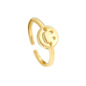 LDR9202 S925純銀笑臉開口戒指