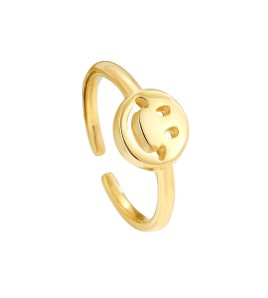 LDR9202 S925純銀笑臉開口戒指