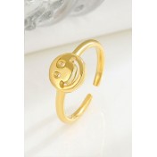 LDR9202 S925純銀笑臉開口戒指