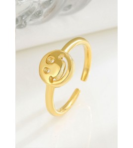 LDR9202 S925純銀笑臉開口戒指