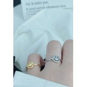 LDR9202 S925純銀笑臉開口戒指