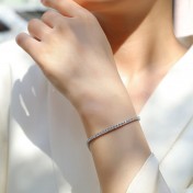 LMZJ014-莫桑鑽2mm-925銀手鏈
