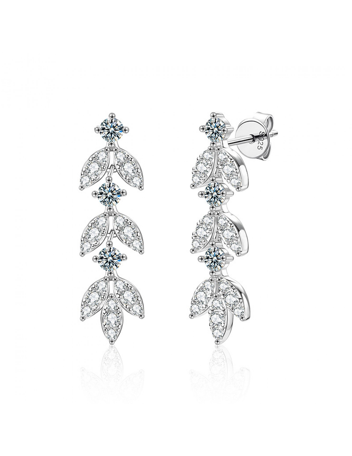 LMZJ032-莫桑鑽925銀耳環