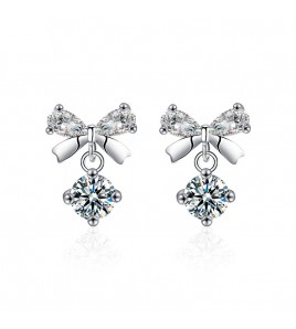 LMZJ033-莫桑鑽925銀耳環