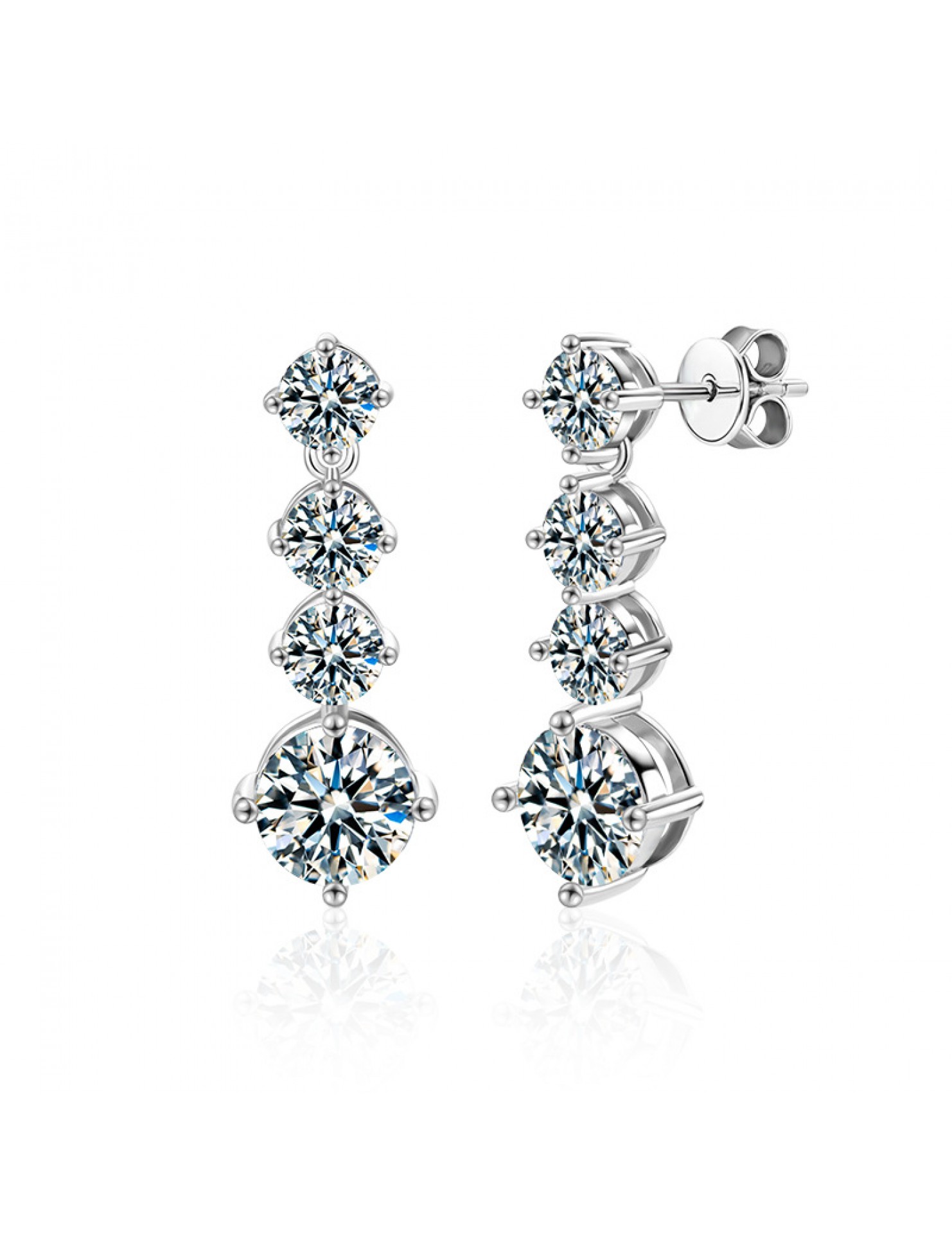 LMZJ035-莫桑鑽925銀耳環