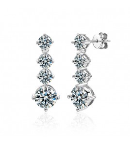 LMZJ035-莫桑鑽925銀耳環