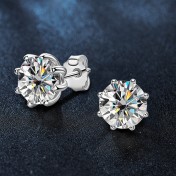 LMZJ036-莫桑鑽2克拉+2克拉莫桑鑽耳環