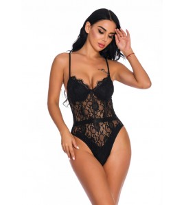 LDB1061女士性感V領吊帶睡裙黑色