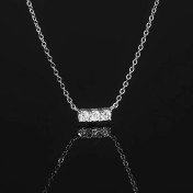 LMZJ061 -  0.3 Carart -Point Moissanite (Single 3mm) Moissanite Necklace