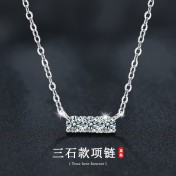 LMZJ061 -  0.3 Carart -Point Moissanite (Single 3mm) Moissanite Necklace