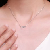 LMZJ061 -  0.3 Carart -Point Moissanite (Single 3mm) Moissanite Necklace