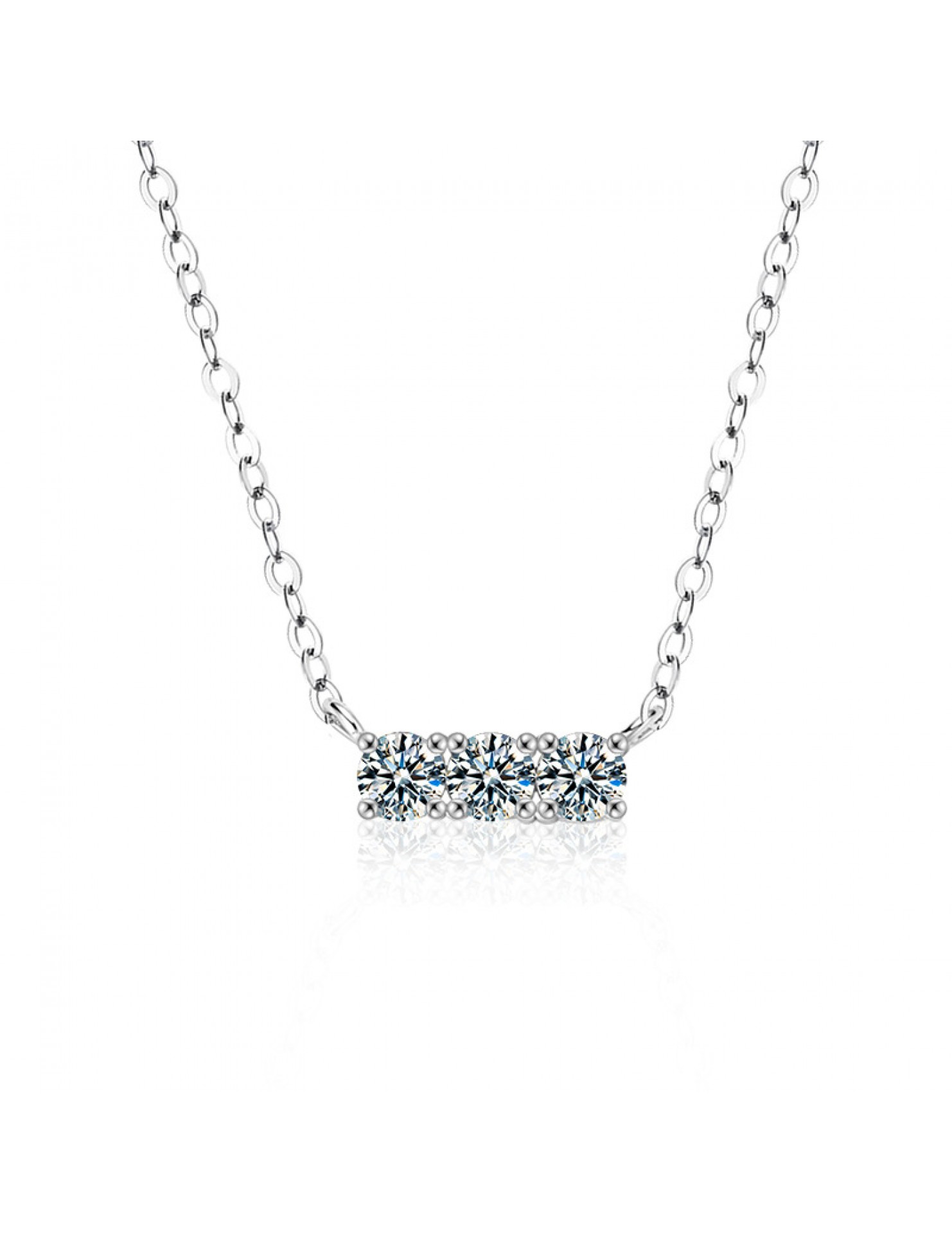 LMZJ061 -  0.3 Carart -Point Moissanite (Single 3mm) Moissanite Necklace
