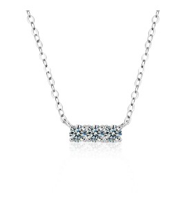 LMZJ061 -  0.3 Carart -Point Moissanite (Single 3mm) Moissanite Necklace