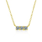 LMZJ061 -  0.3 Carart -Point Moissanite (Single 3mm) Moissanite Necklace