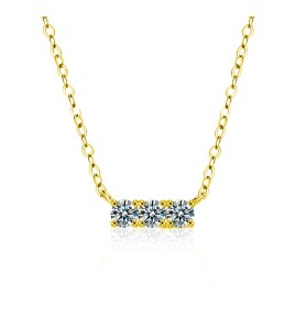 LMZJ061 -  0.3 Carart -Point Moissanite (Single 3mm) Moissanite Necklace