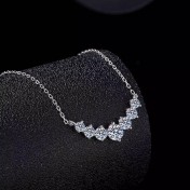 LMZJ062 - 1.7-Carat Moissanite (3mm/3.5mm/4mm*2+5mm) Moissanite Necklace