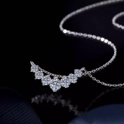 LMZJ062 - 1.7-Carat Moissanite (3mm/3.5mm/4mm*2+5mm) Moissanite Necklace