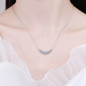 LMZJ062 - 1.7-Carat Moissanite (3mm/3.5mm/4mm*2+5mm) Moissanite Necklace