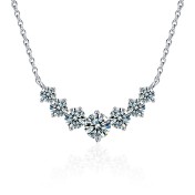 LMZJ062 - 1.7-Carat Moissanite (3mm/3.5mm/4mm*2+5mm) Moissanite Necklace