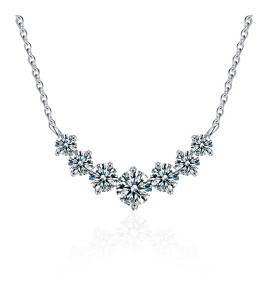 LMZJ062 - 1.7-Carat Moissanite (3mm/3.5mm/4mm*2+5mm) Moissanite Necklace