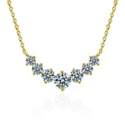 LMZJ062 - 1.7-Carat Moissanite (3mm/3.5mm/4mm*2+5mm) Moissanite Necklace
