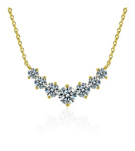 LMZJ062 - 1.7-Carat Moissanite (3mm/3.5mm/4mm*2+5mm) Moissanite Necklace