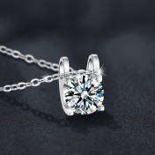 LMZJ076-莫桑鑽1克拉莫桑鑽項鍊