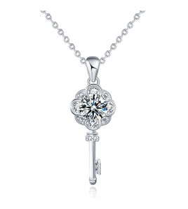 LMZJ079-莫桑鑽1克拉莫桑鑽（925銀）項鍊