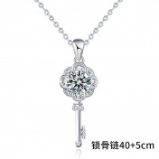 LMZJ079-莫桑鑽1克拉莫桑鑽（925銀）項鍊