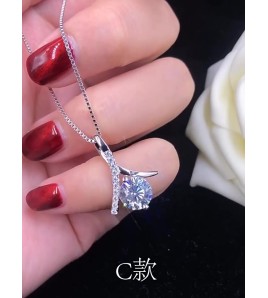 LMZJ084-莫桑鑽925銀項鍊