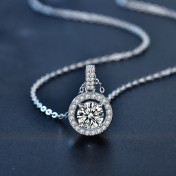 LMZJ095-莫桑鑽925銀項鍊