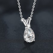 LMZJ098-莫桑鑽1.5克拉莫桑鑽（水滴6*9mm）項鍊