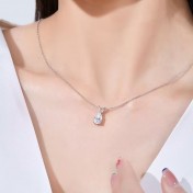 LMZJ098-莫桑鑽1.5克拉莫桑鑽（水滴6*9mm）項鍊