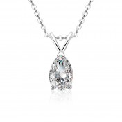 LMZJ098-莫桑鑽1.5克拉莫桑鑽（水滴6*9mm）項鍊