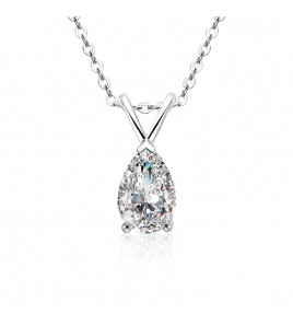 LMZJ098-莫桑鑽1.5克拉莫桑鑽（水滴6*9mm）項鍊