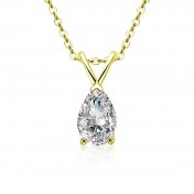 LMZJ098-莫桑鑽1.5克拉莫桑鑽（水滴6*9mm）項鍊