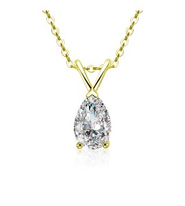 LMZJ098-莫桑鑽1.5克拉莫桑鑽（水滴6*9mm）項鍊