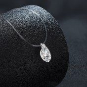 LMZJ108-莫桑鑽1克拉莫桑鑽（水滴5*8mm）項鍊