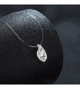 LMZJ108-莫桑鑽1克拉莫桑鑽（水滴5*8mm）項鍊