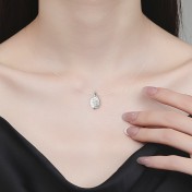 LMZJ108-莫桑鑽1克拉莫桑鑽（水滴5*8mm）項鍊